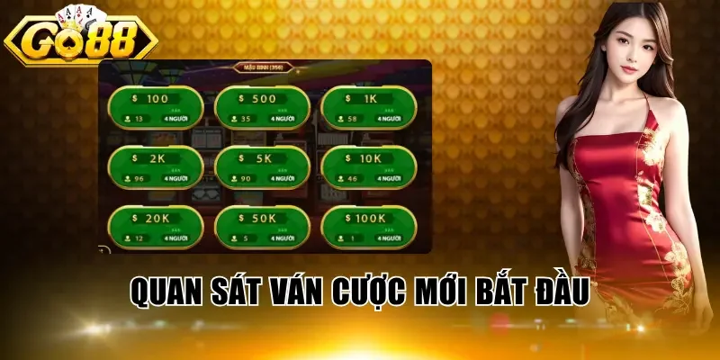 Quan sát ván cược khi mới bắt đầu